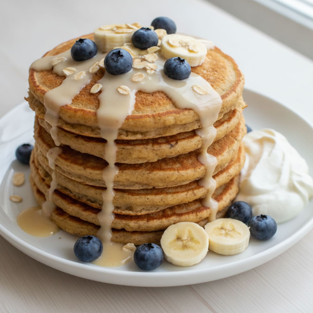 Cinnamon Oat Protein Pancakes
