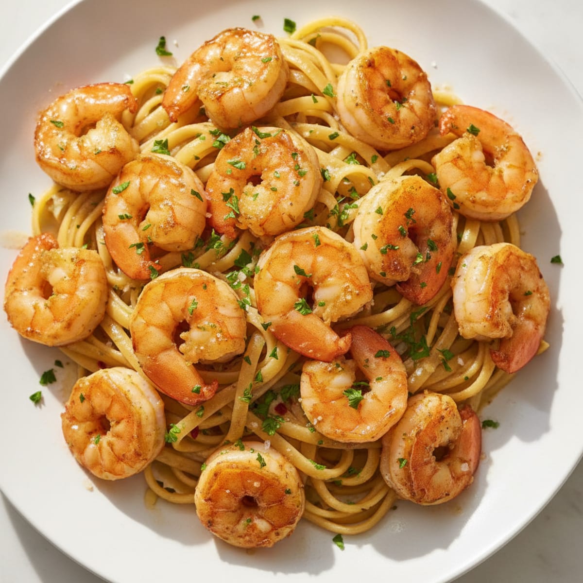 Garlic Butter Shrimp Scampi with Linguine