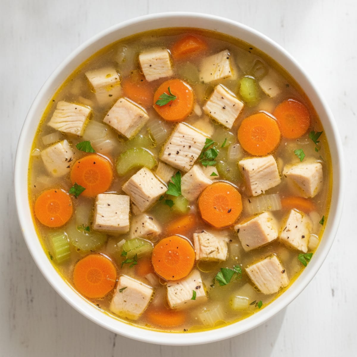 Diced Chicken and Vegetable Hearty Soup
