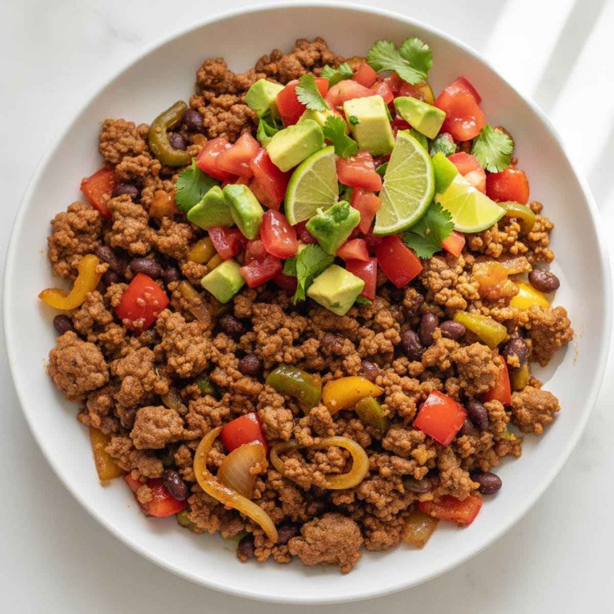 Lean Beef and Pepper Skillet with Fresh Tomato Salsa