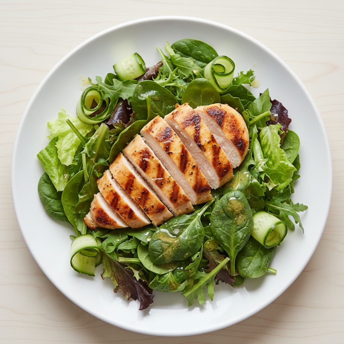 Grilled Chicken Breast Salad with Mixed Greens