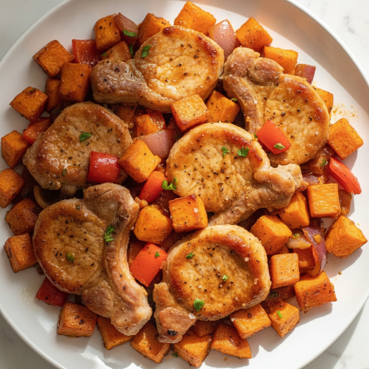 Pork Chop & Sweet Potato Bake