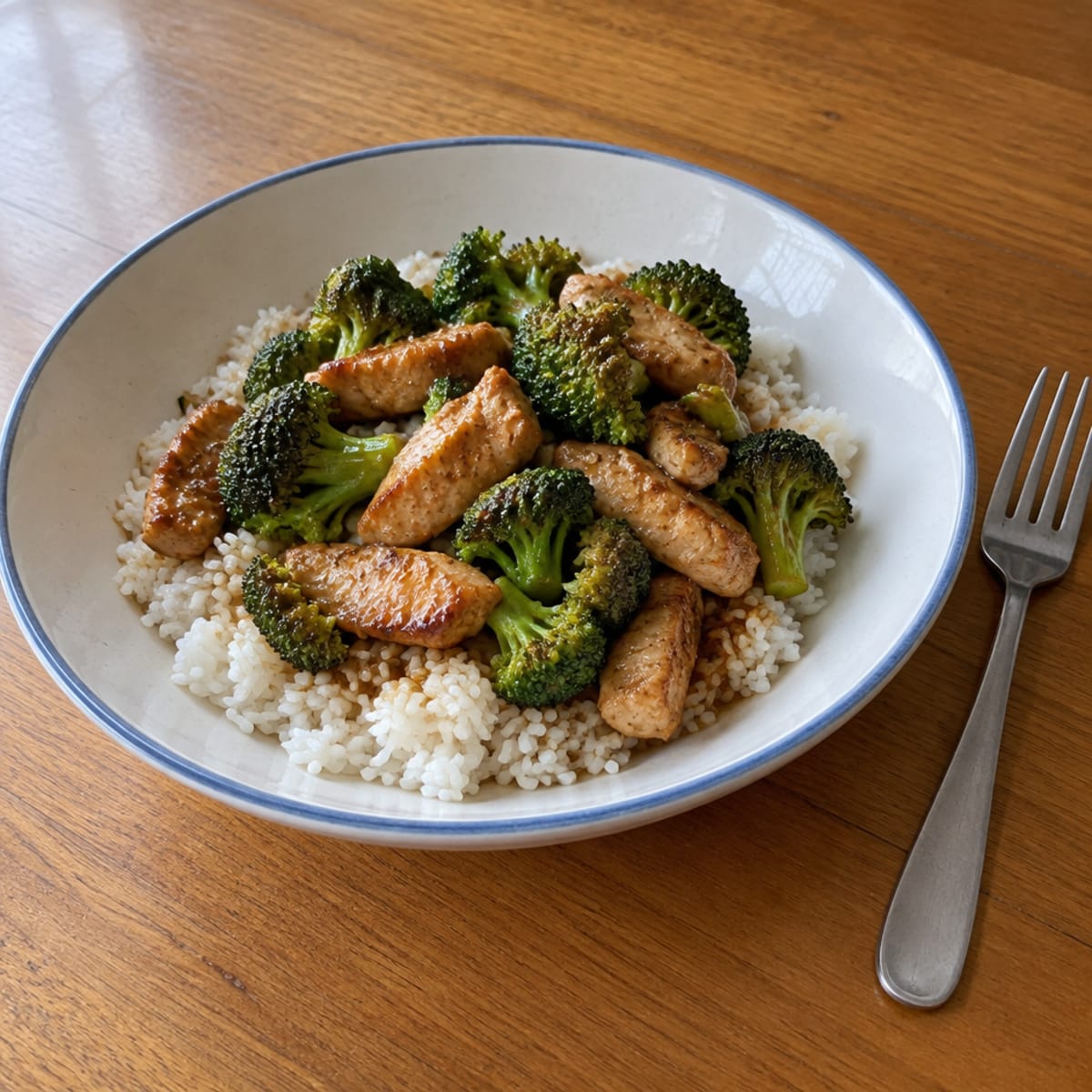 Chicken and broccoli rice bowl