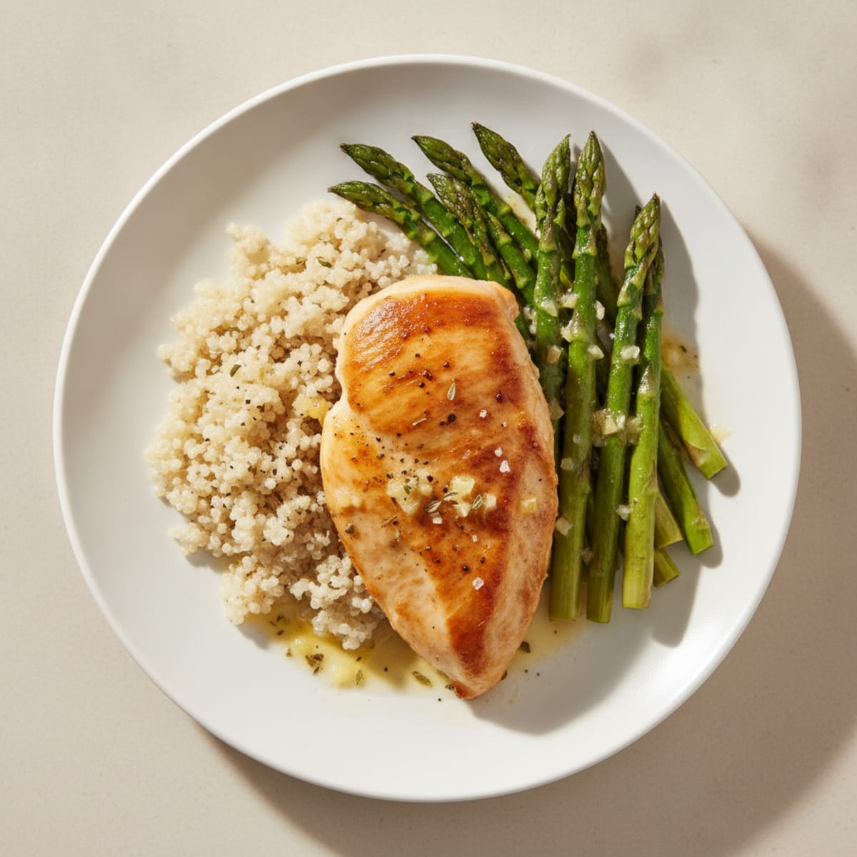 Pan-Seared Chicken with Roasted Asparagus