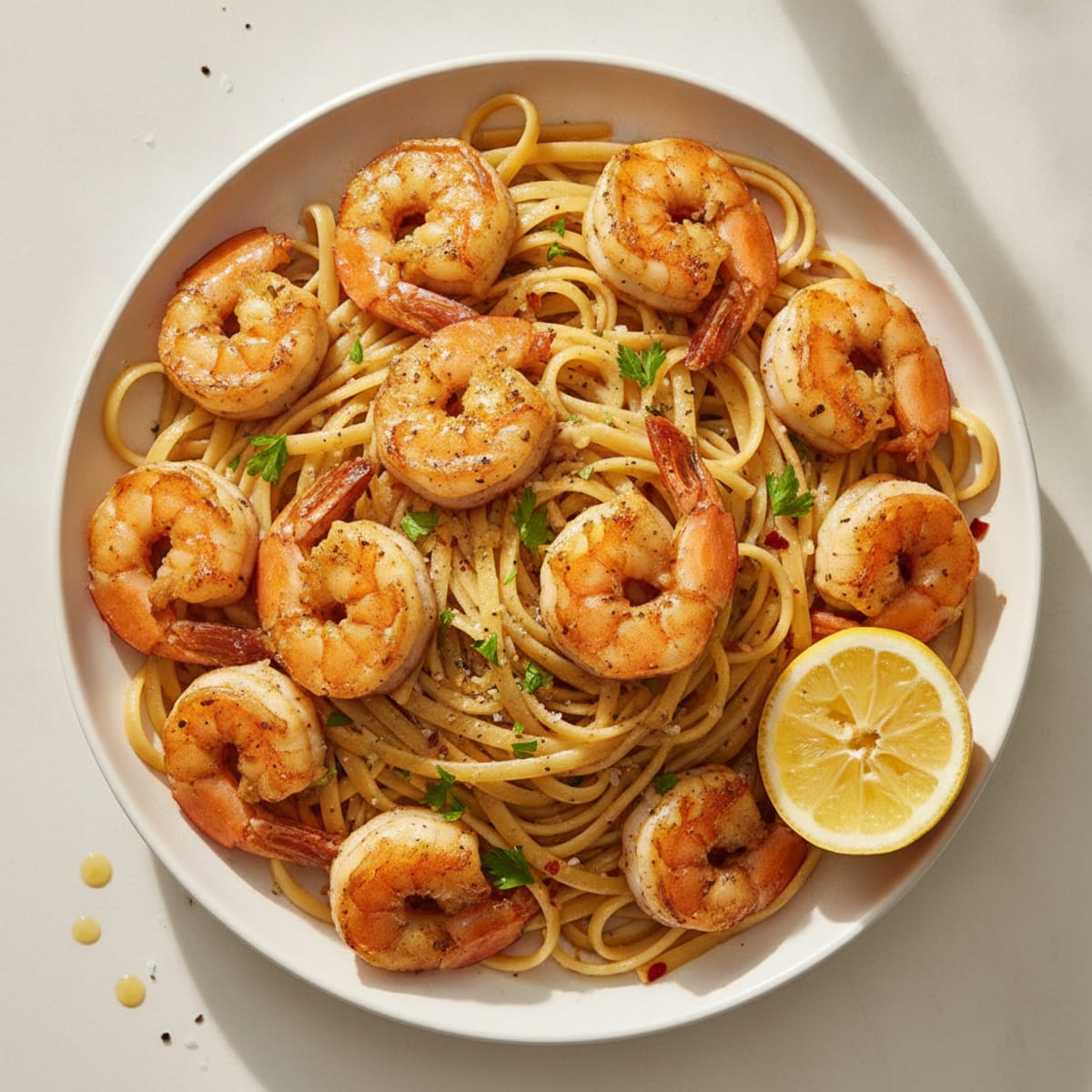 Garlic Butter Shrimp Scampi with Linguine