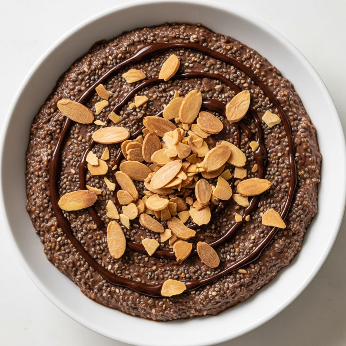 Chocolate Protein Pudding with Almonds