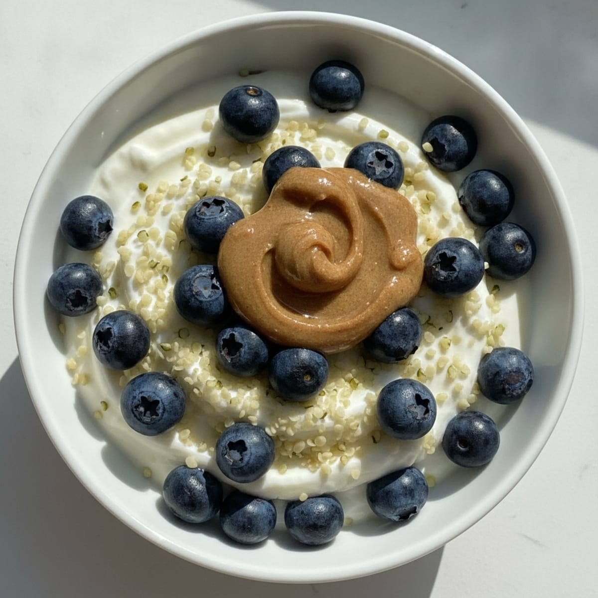 Creamy Greek Yogurt Parfait with Hemp Seeds and Almond Butter