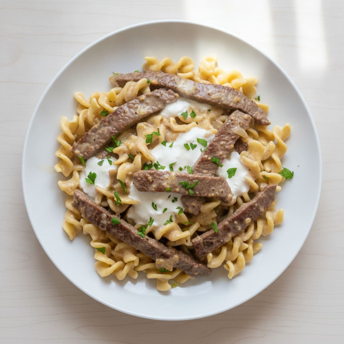 Sirloin Steak Stroganoff with Sour Cream