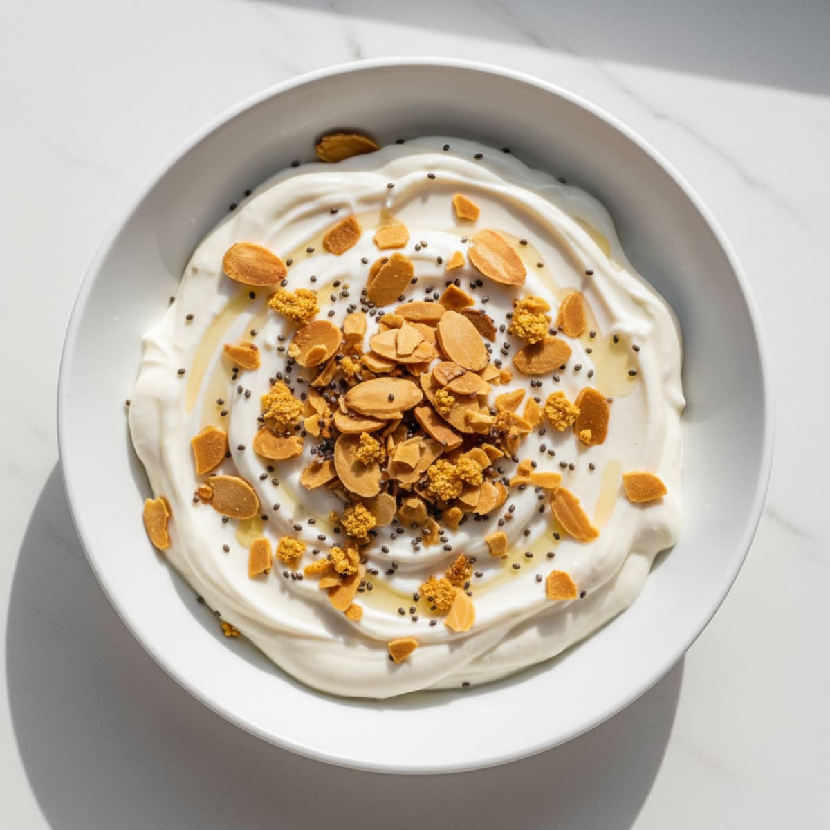 Silky Greek Yogurt Protein Pudding with Almonds