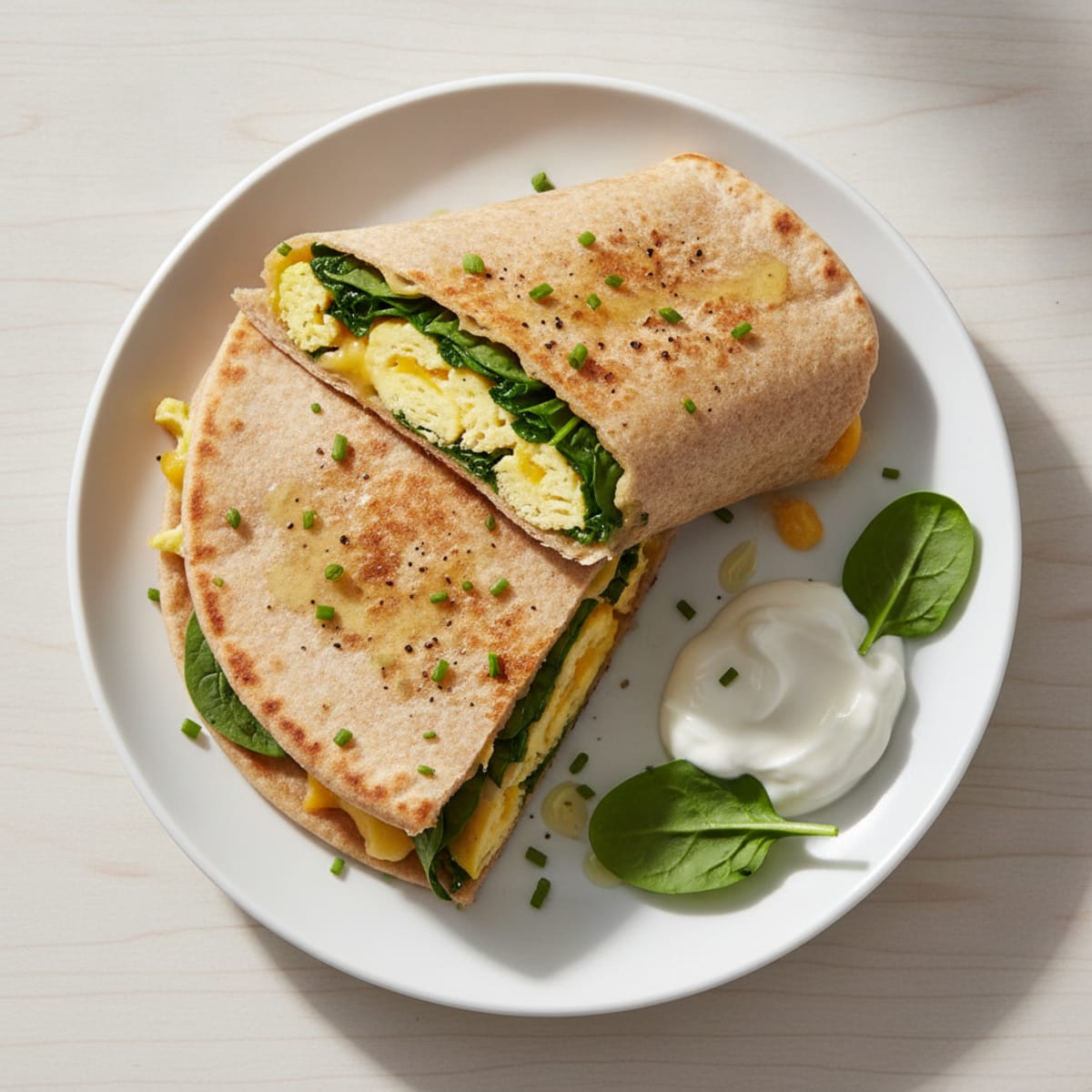 Breakfast Egg and Cheese Flatbread Wrap