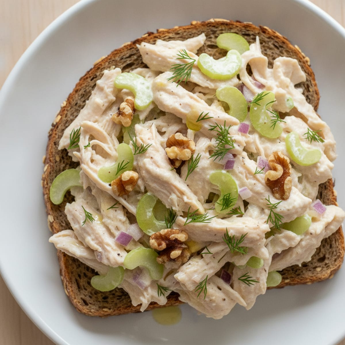 Greek Yogurt Chicken Salad with Celery and Onion