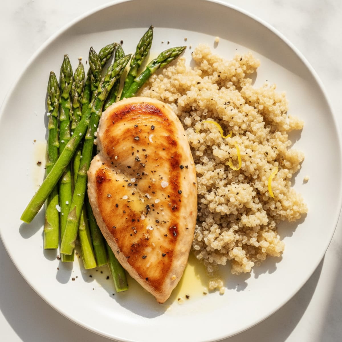 Pan-Seared Chicken with Roasted Asparagus