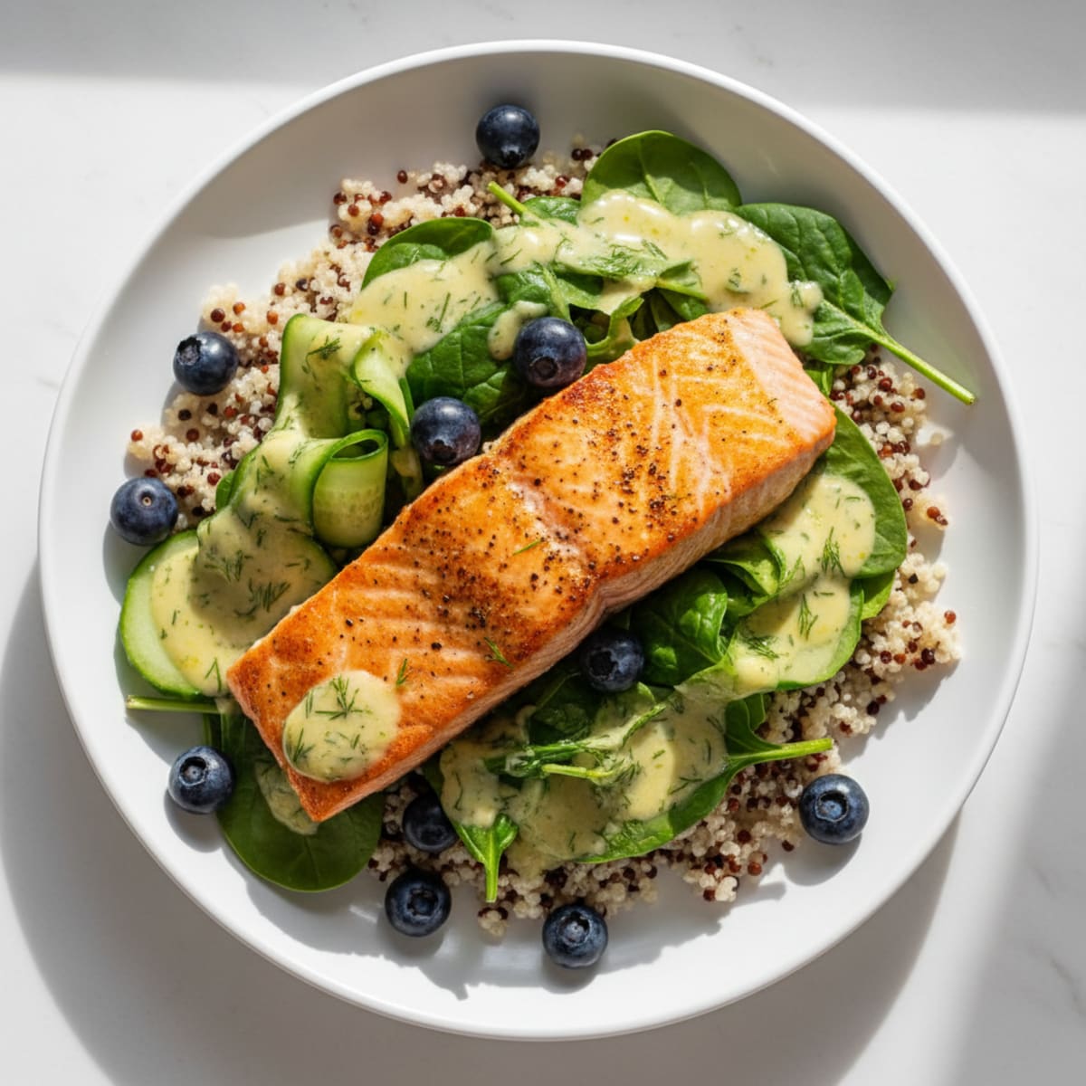 Pan-Seared Salmon Grain Bowl