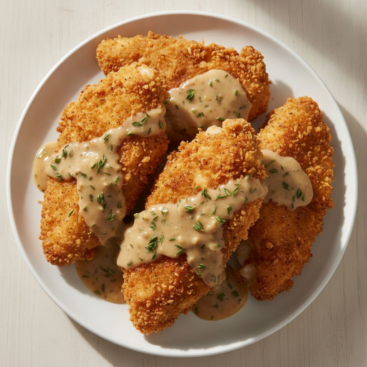 Crispy Buttermilk Fried Chicken with Creamy Gravy