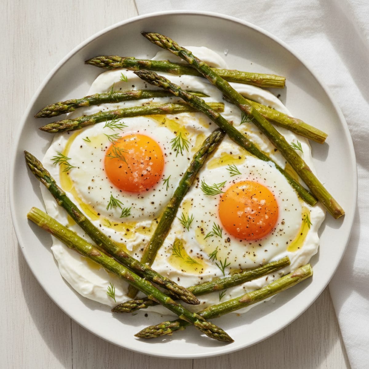 Baked Eggs with Roasted Asparagus