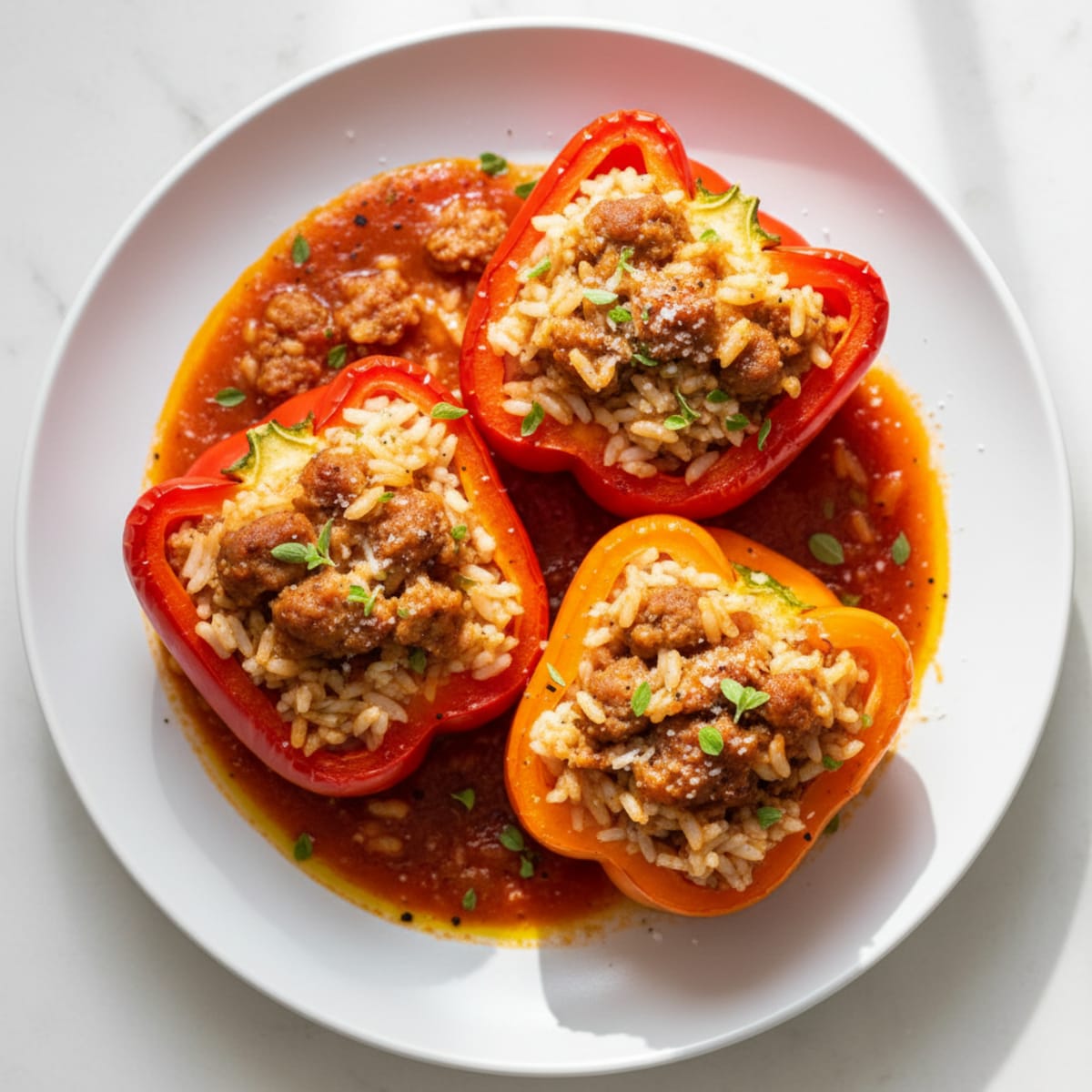 Sausage and Rice Stuffed Peppers