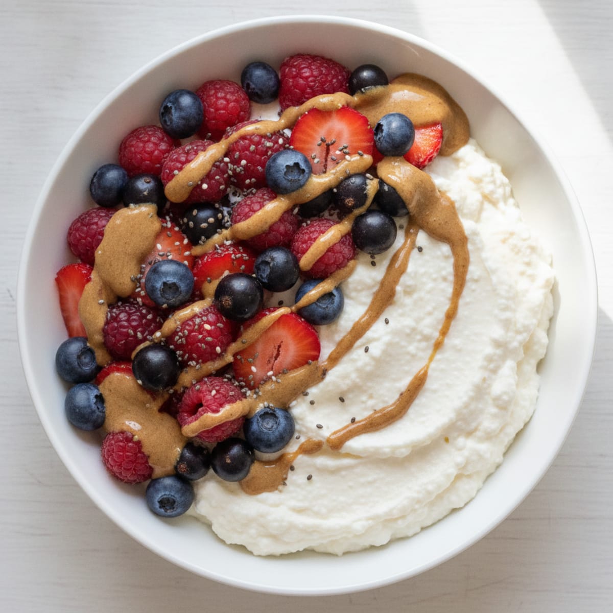 Silky Greek Yogurt Protein Pudding with Mixed Berries