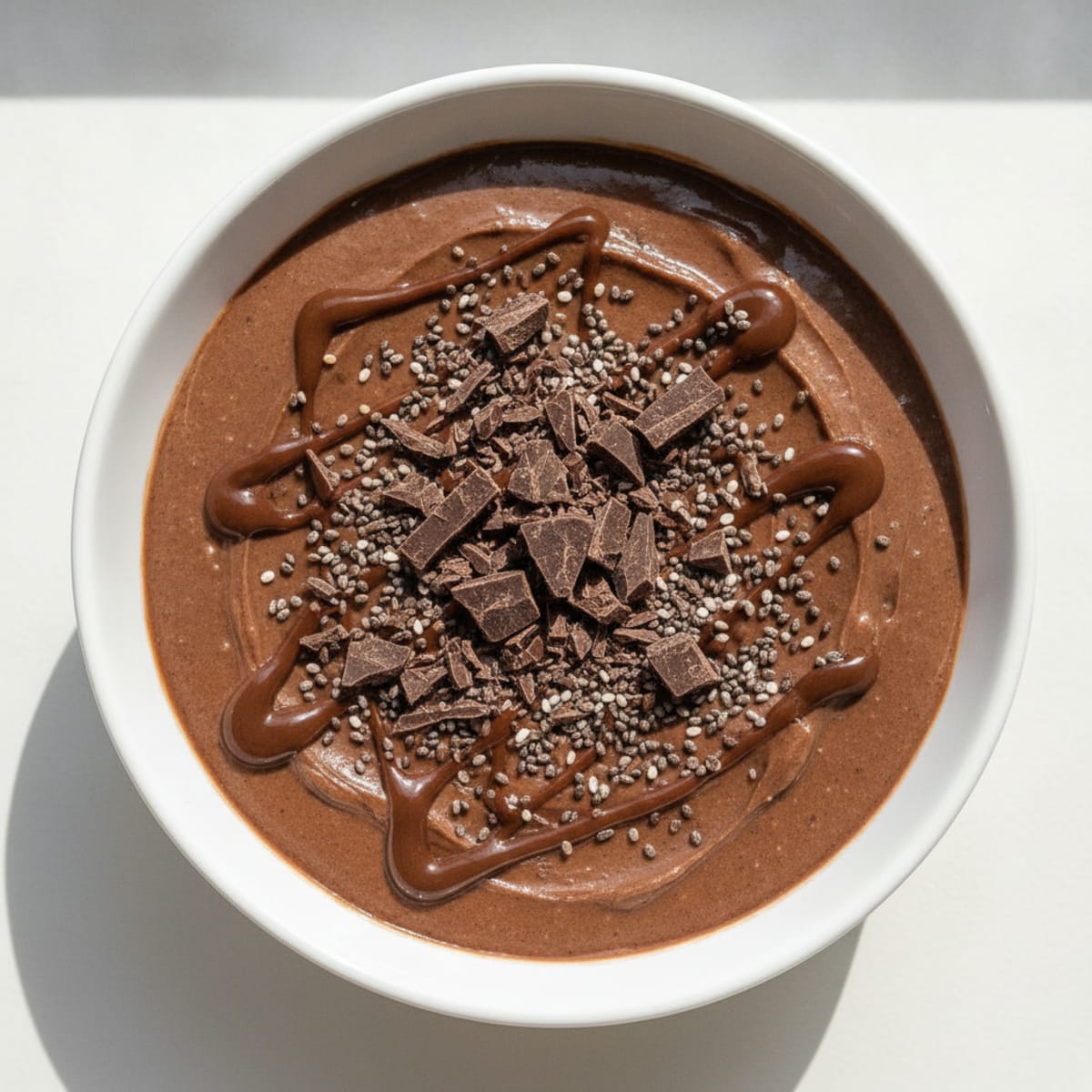 Silky Chocolate Protein Pudding with Chia Seeds