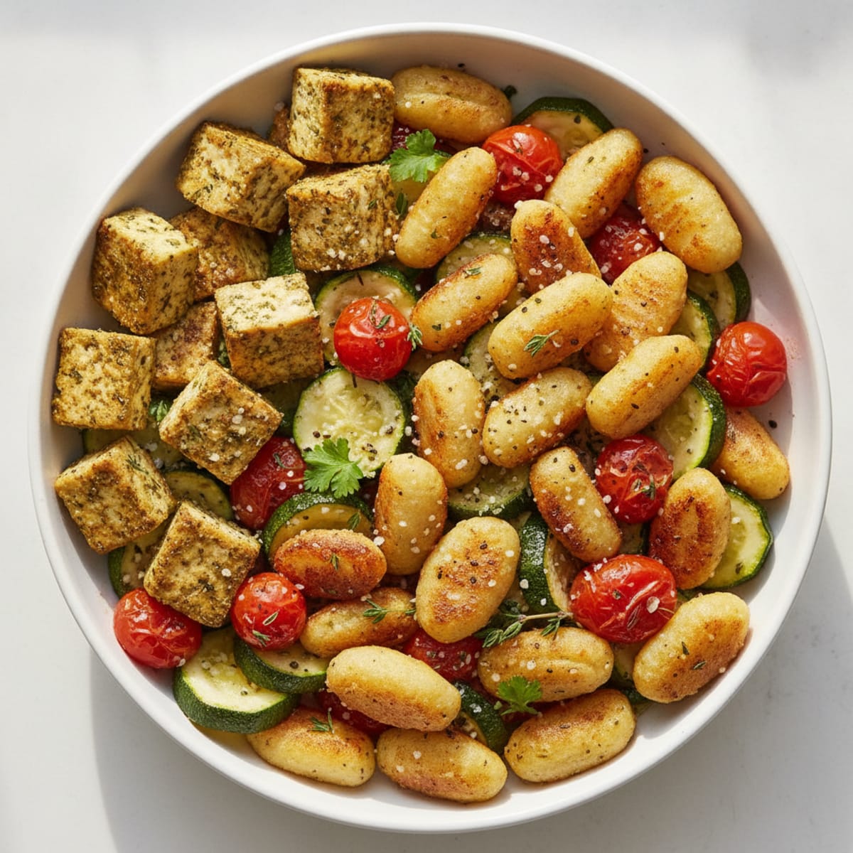 Cauliflower Gnocchi with Roasted Vegetables Bowl