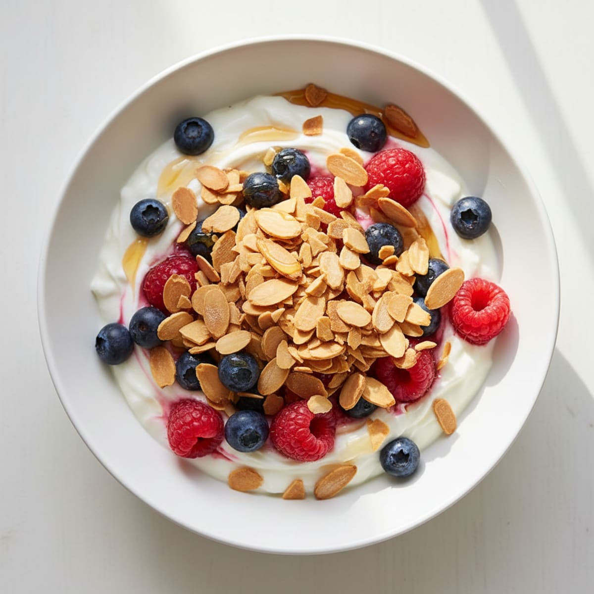Greek Yogurt Protein Parfait with Berries and Almonds
