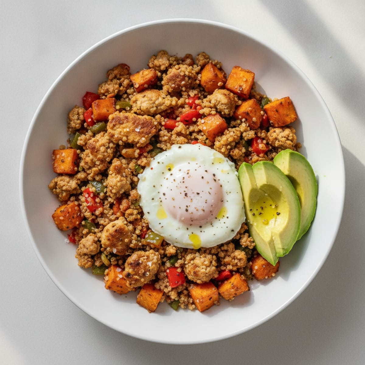 Turkey & Sweet Potato Quinoa Breakfast Bowl