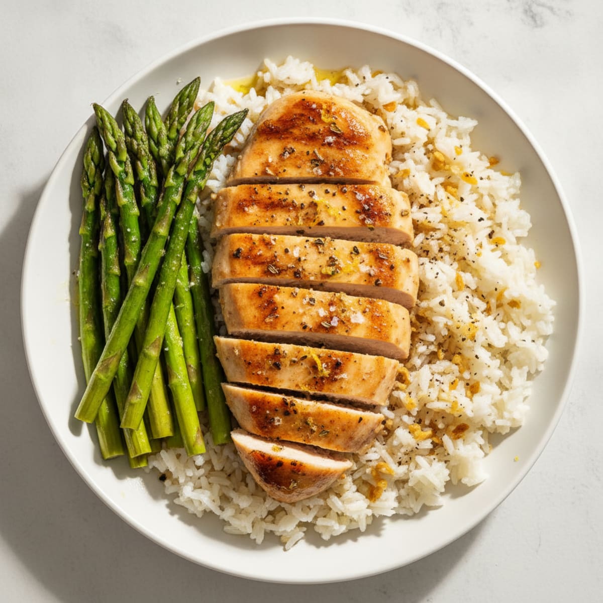 Lemon Herb Chicken with Garlic Rice