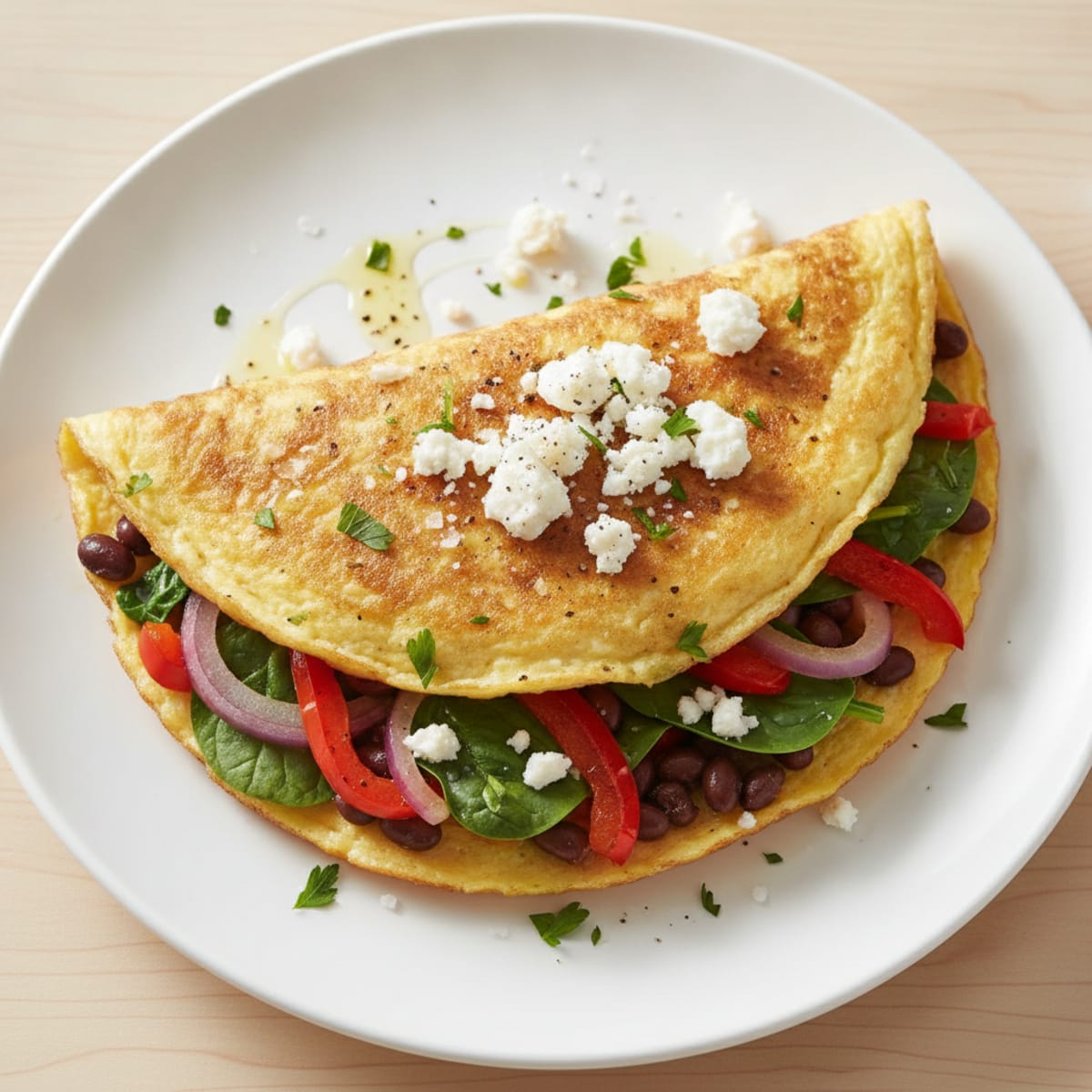 Garden Vegetable Omelet with Feta