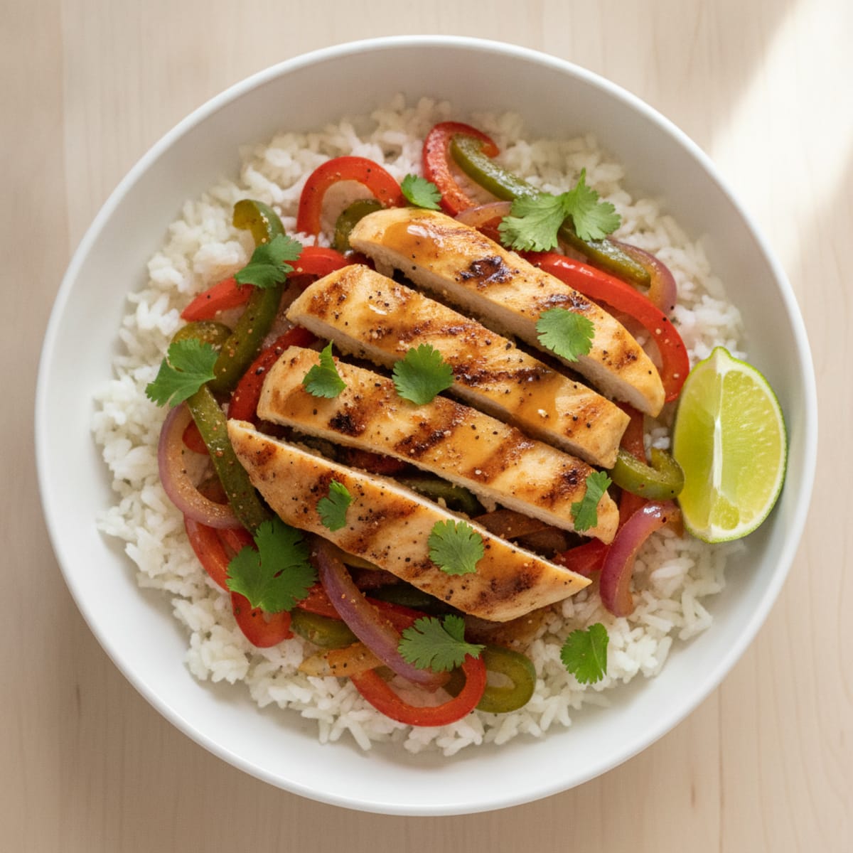 Chicken Fajita Rice Bowl