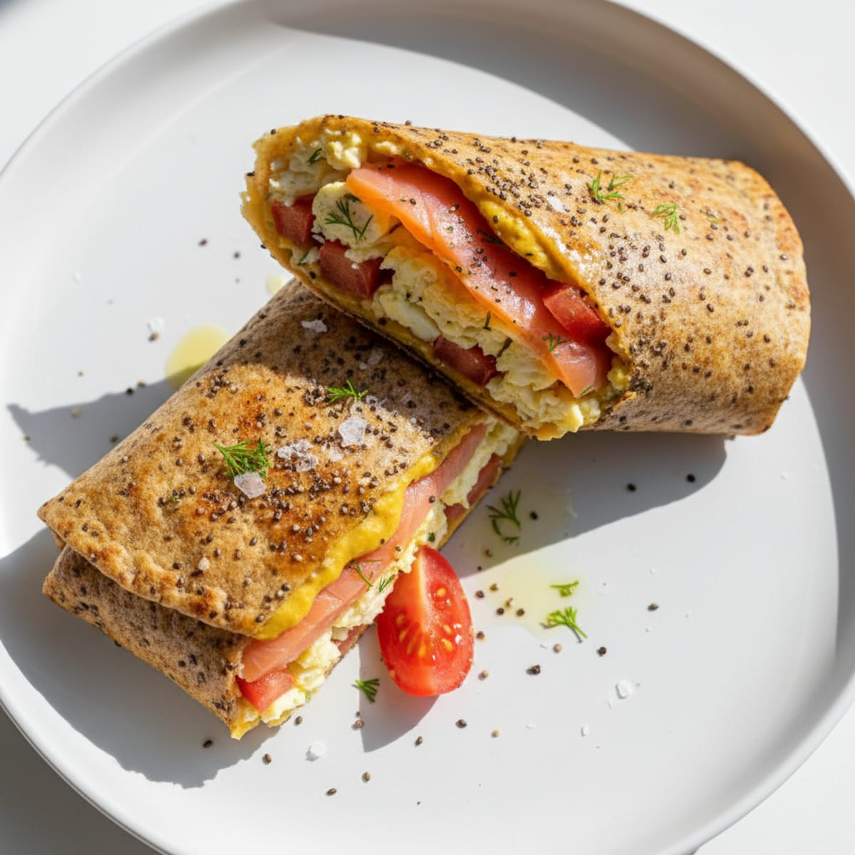 Smoked Salmon & Egg Chia Wrap