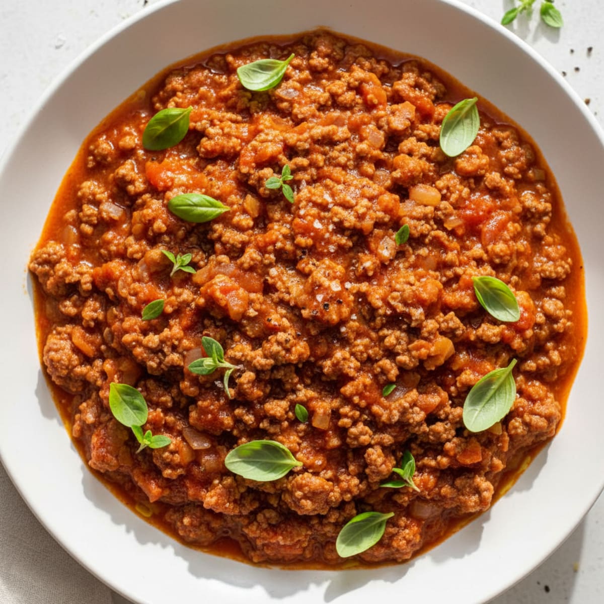 Ground Beef Marinara with Fresh Herbs