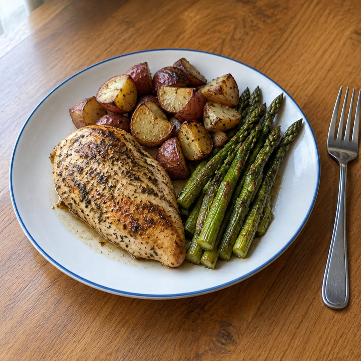 Lemon herb chicken and asparagus