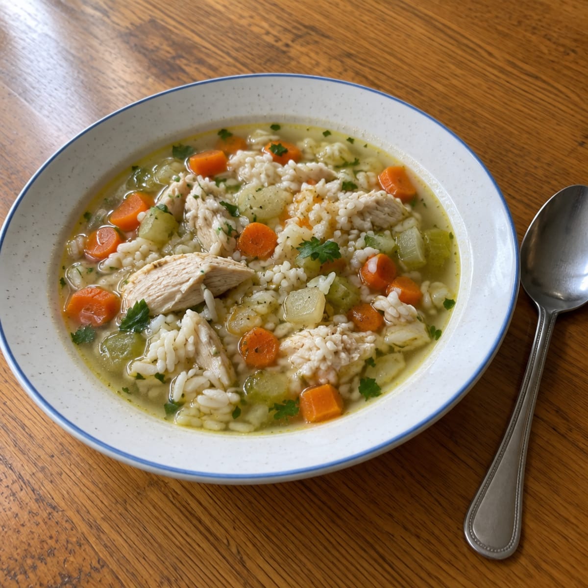 Chicken soup with white rice