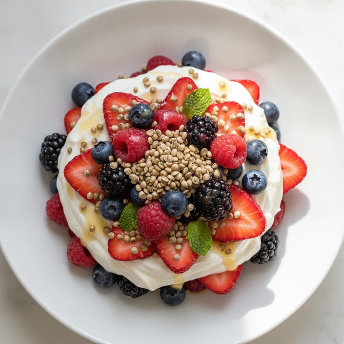 Greek Yogurt Protein Parfait with Mixed Berries