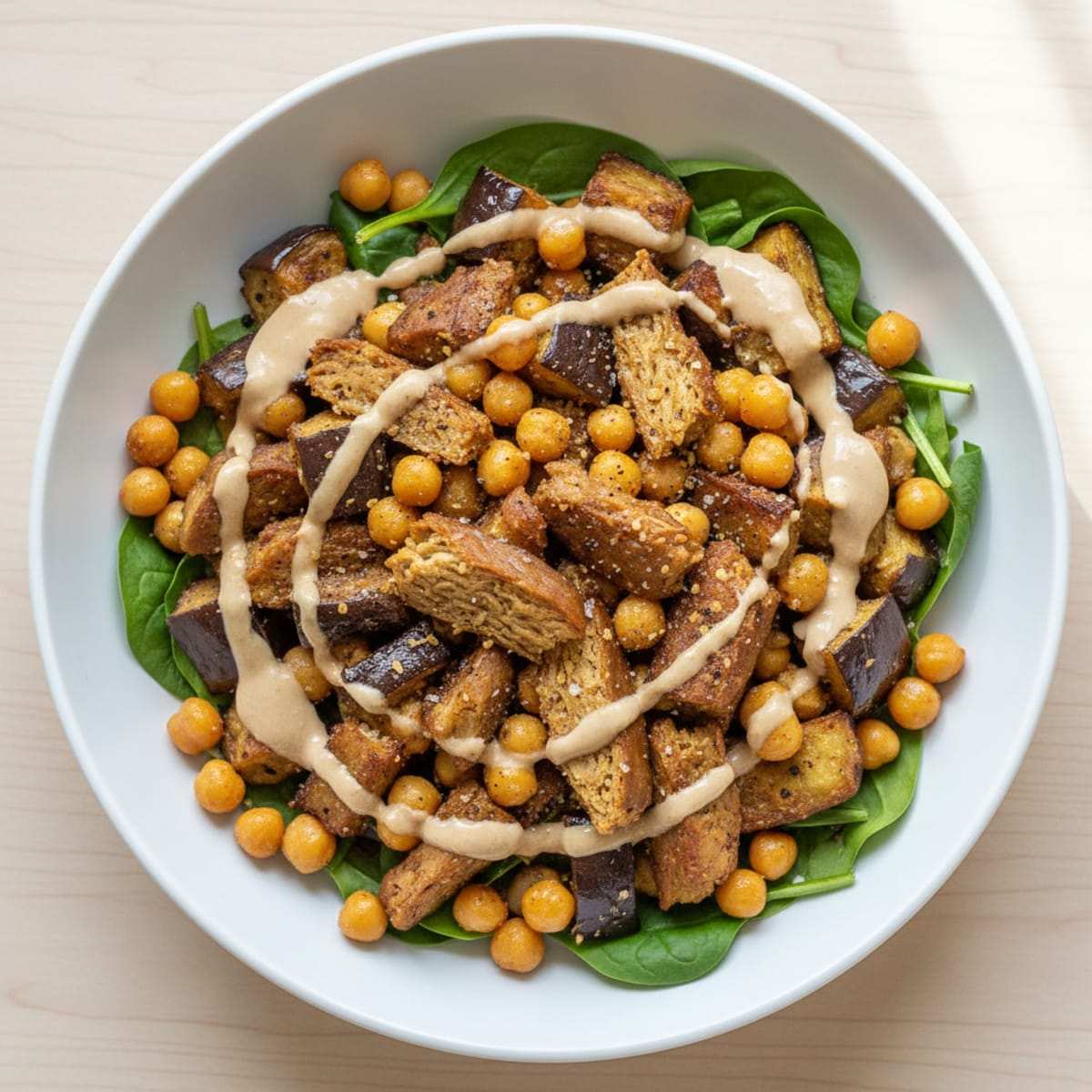 Roasted Eggplant and Chickpea Protein Bowl