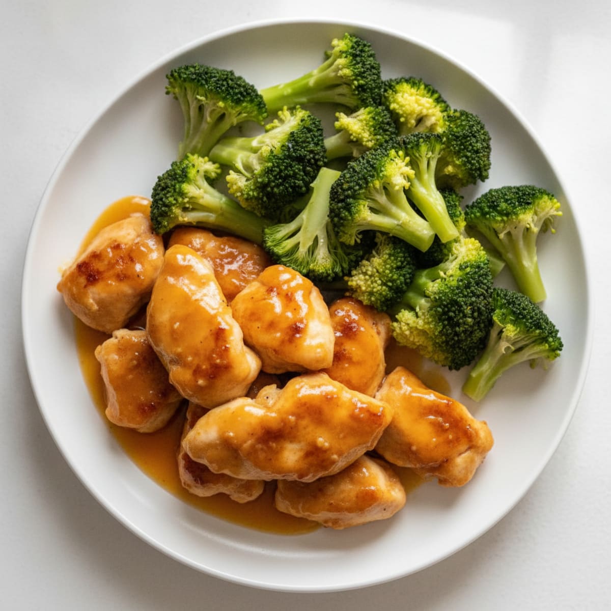 Orange Glazed Chicken with Steamed Broccoli
