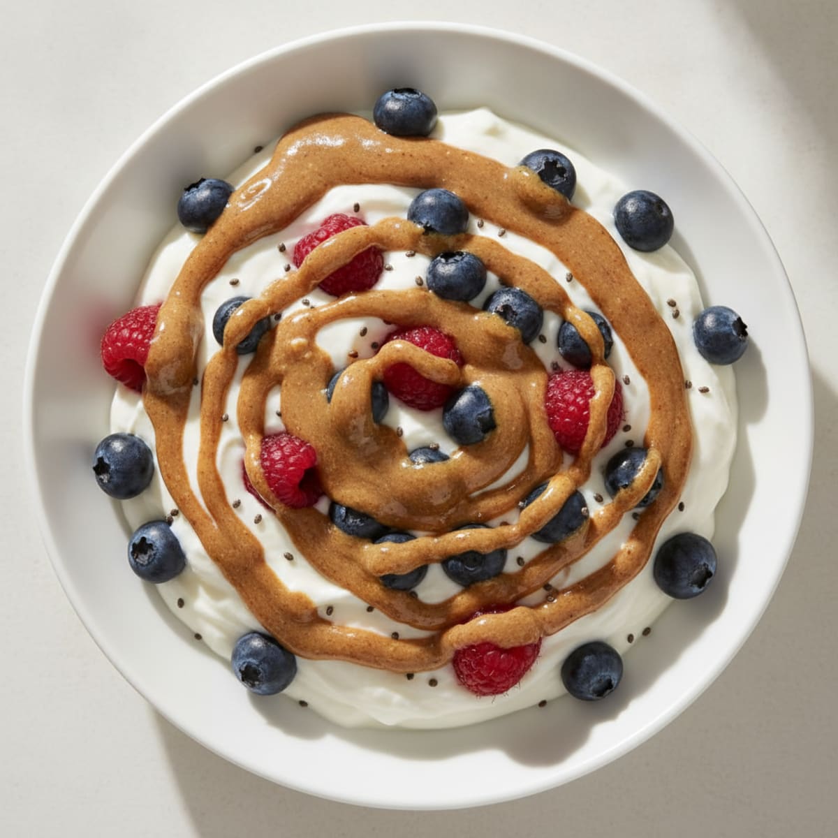 Greek Yogurt Protein Parfait with Berries and Almond Butter
