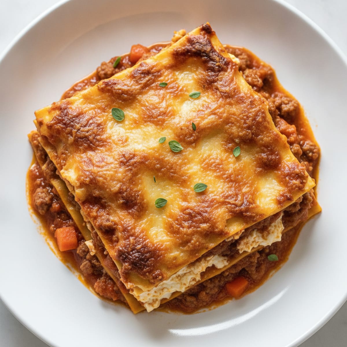 Hearty Beef and Pork Bolognese Lasagna with Kefalotiri