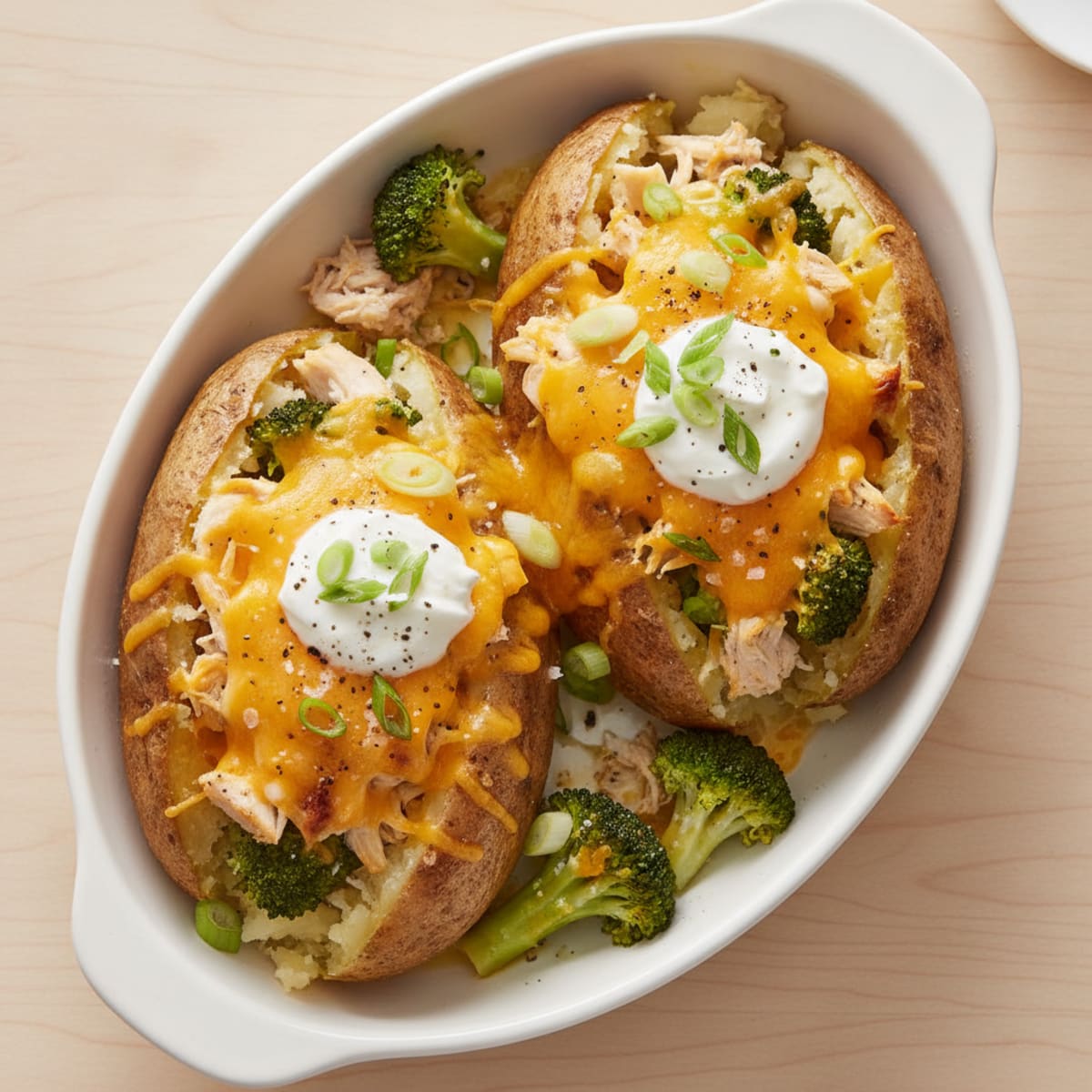 Loaded Baked Potatoes with Broccoli and Cheddar