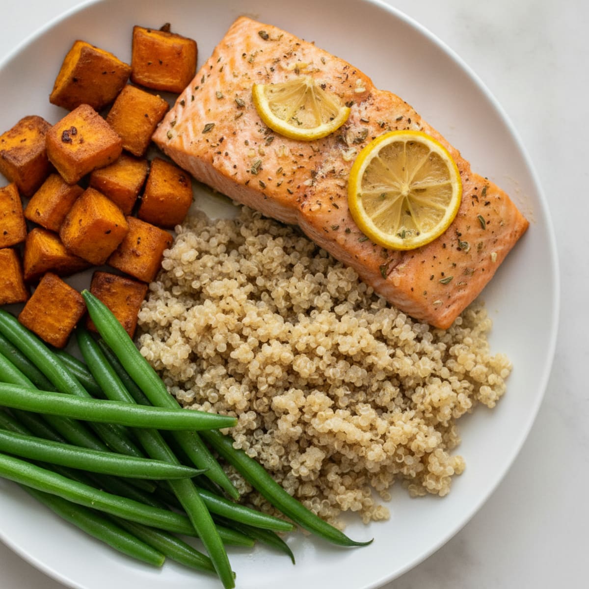 Baked Salmon with Quinoa and Roasted Vegetables