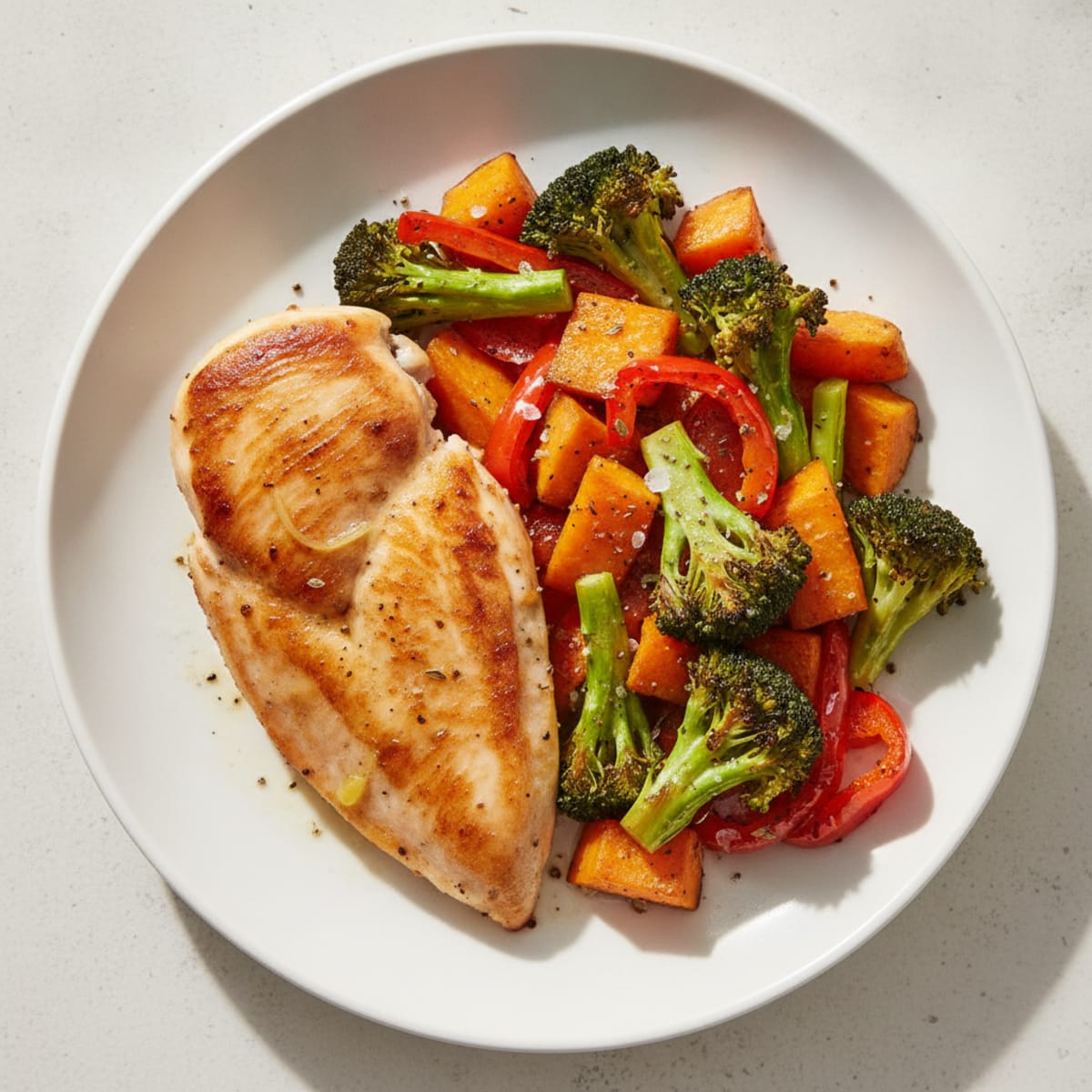 Pan-Seared Chicken with Roasted Vegetables