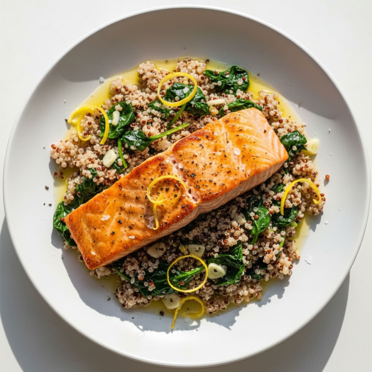 Pan-Seared Salmon with Quinoa Pilaf