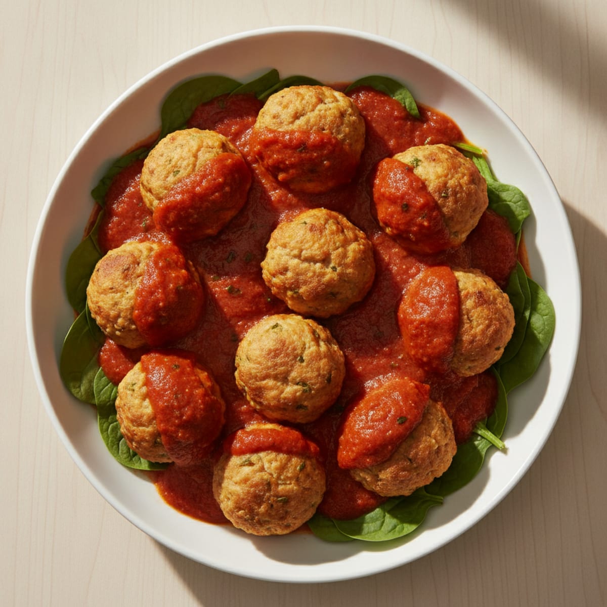 Baked Chicken Meatballs with Marinara