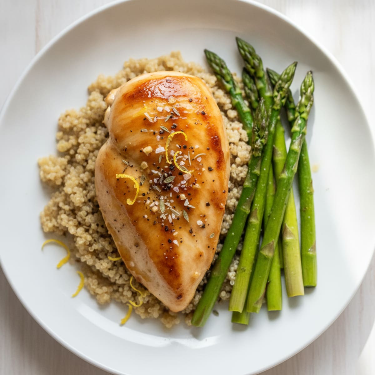 Lemon-Herb Roasted Chicken with Asparagus