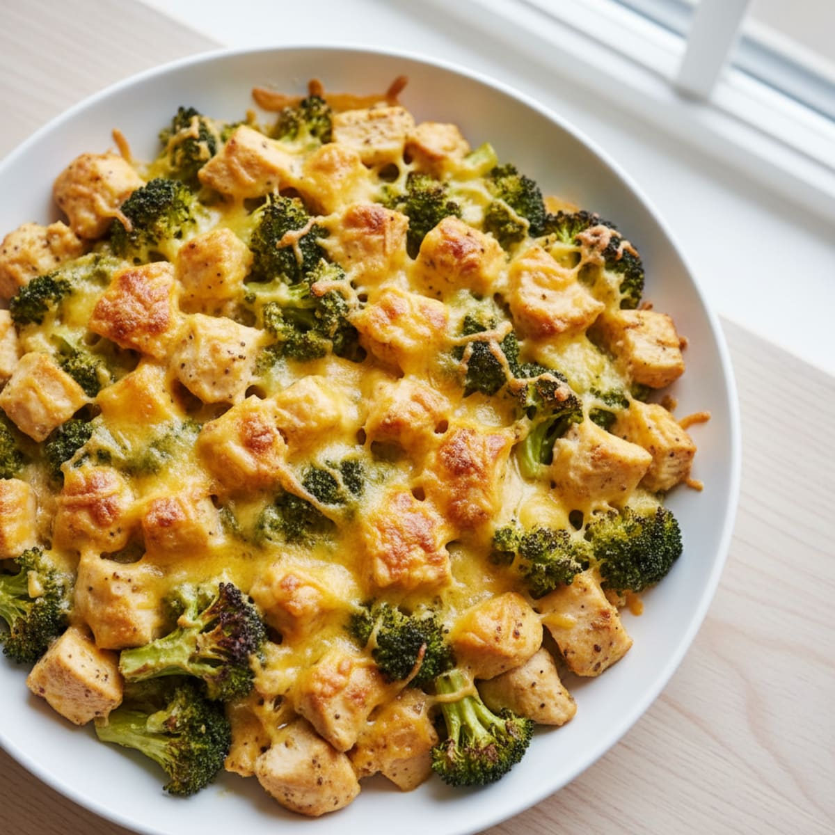 Broccoli and Cheddar Chicken Gratin