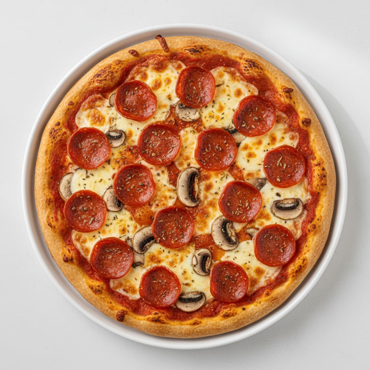 Classic Pepperoni and Mushroom Pizza