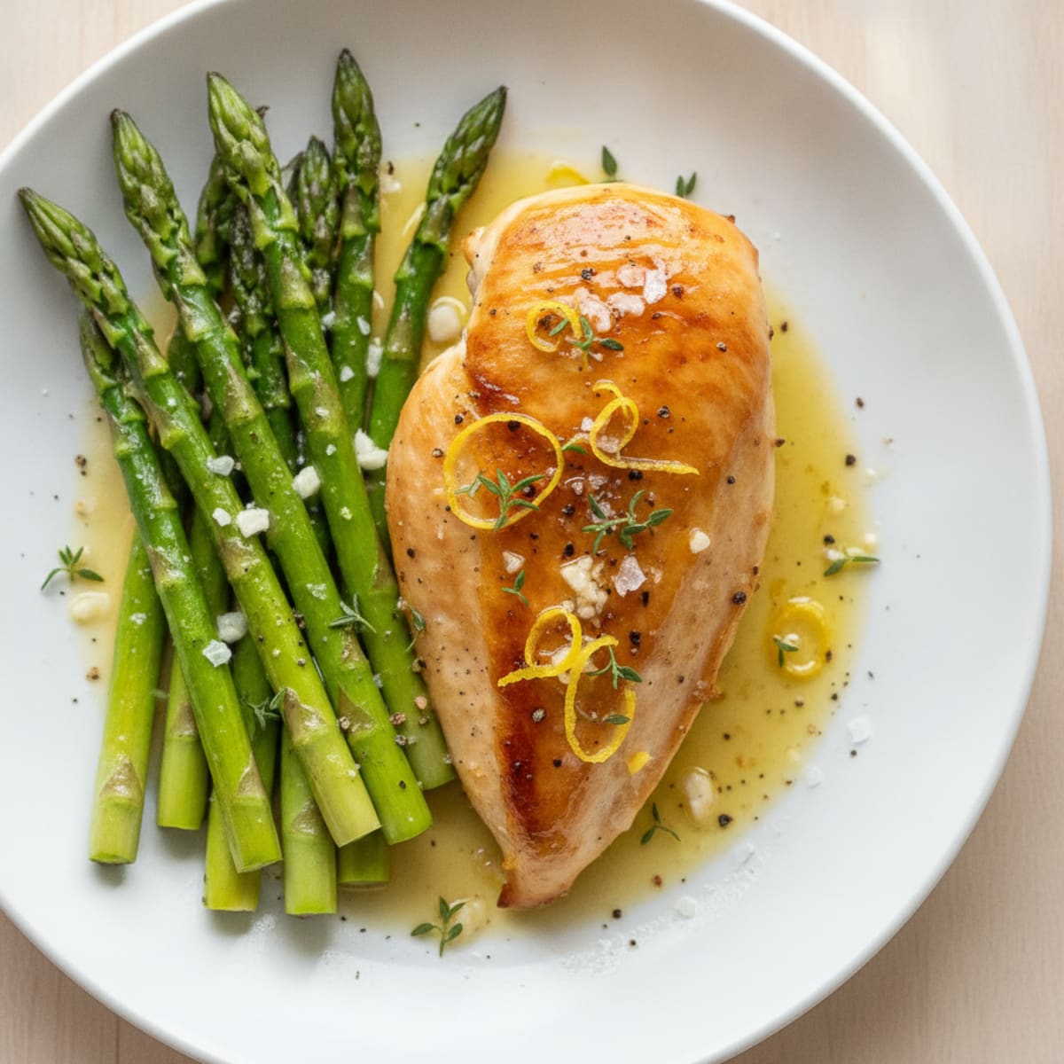 Lemon Herb Roasted Chicken with Asparagus