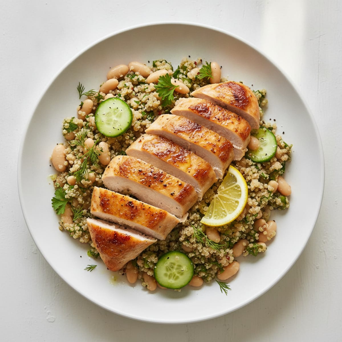 Lemon Herb Quinoa with Roasted Chicken