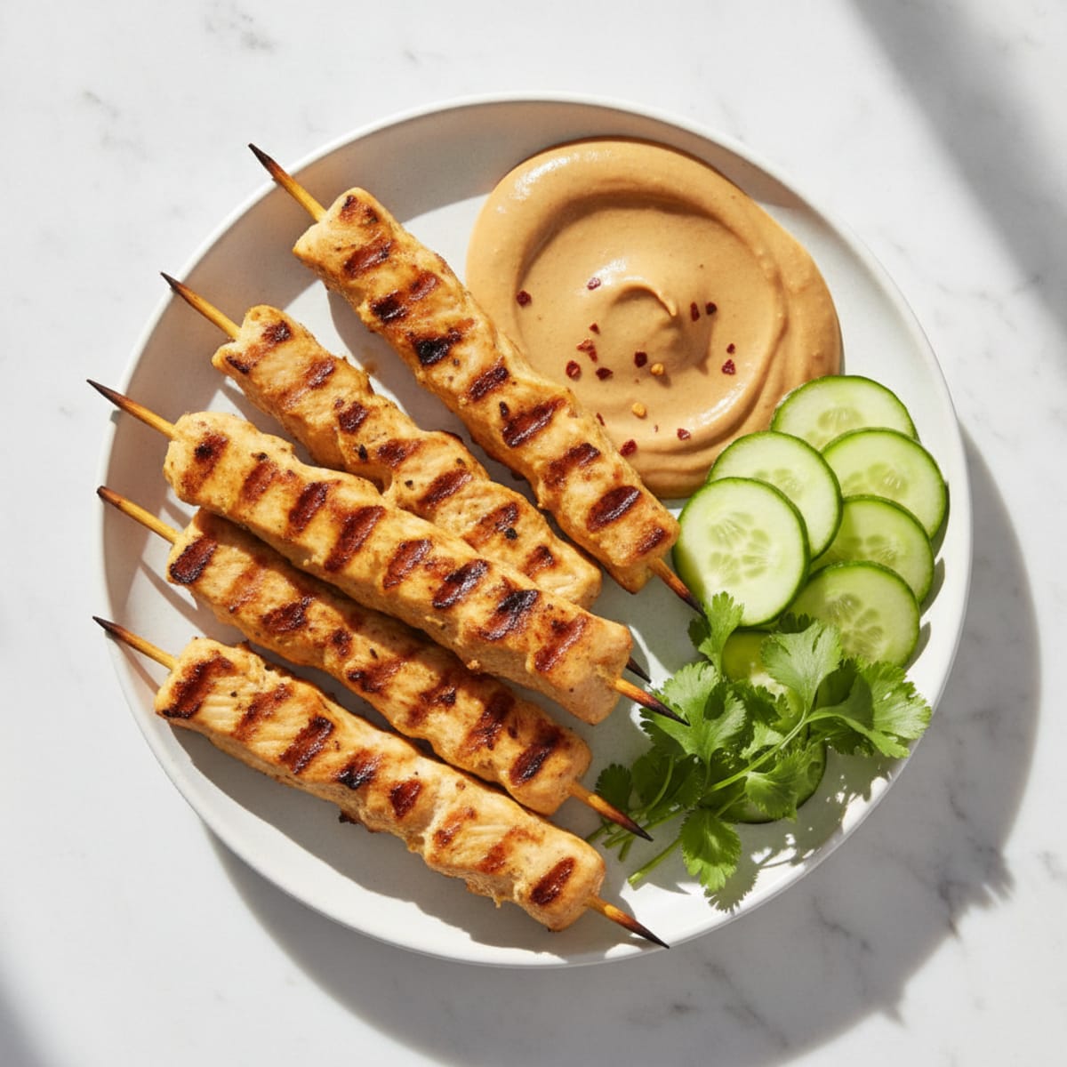 Chicken Satay Skewers with Peanut Sauce