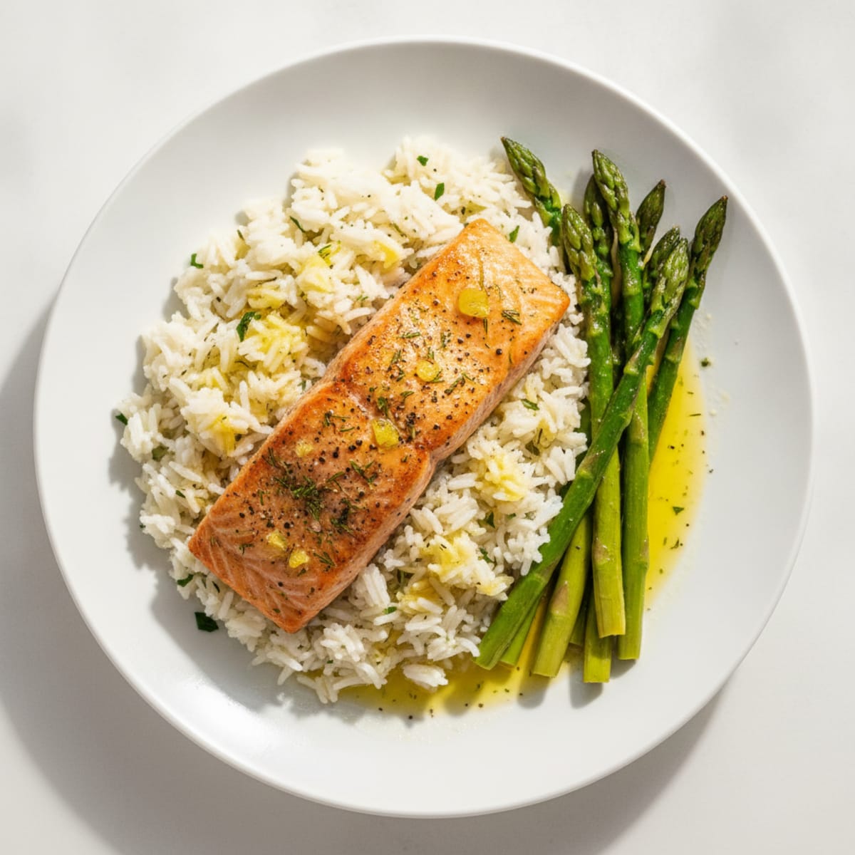 Baked Salmon with Lemon-Herb Rice