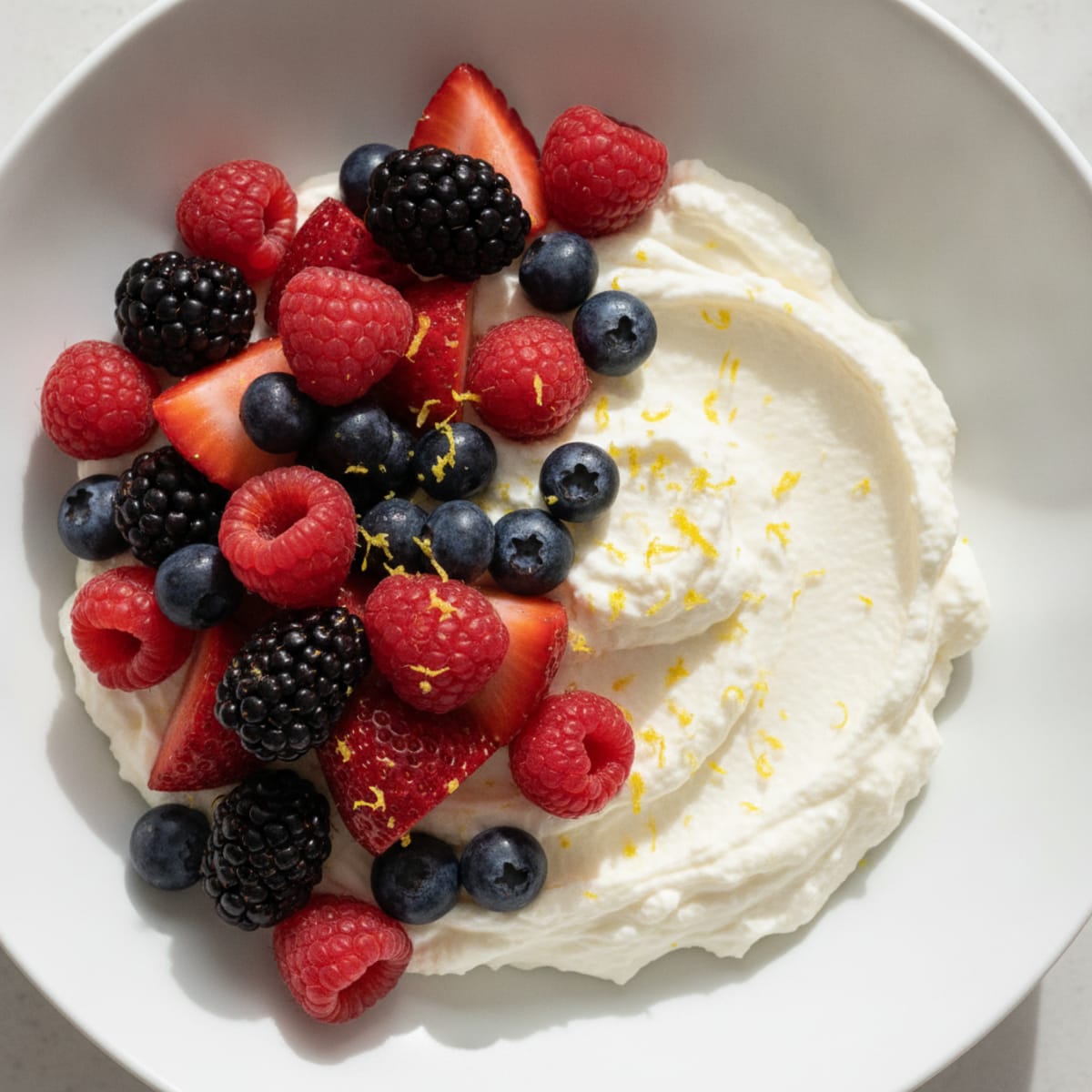 Silky Ricotta Protein Bowl with Mixed Berries